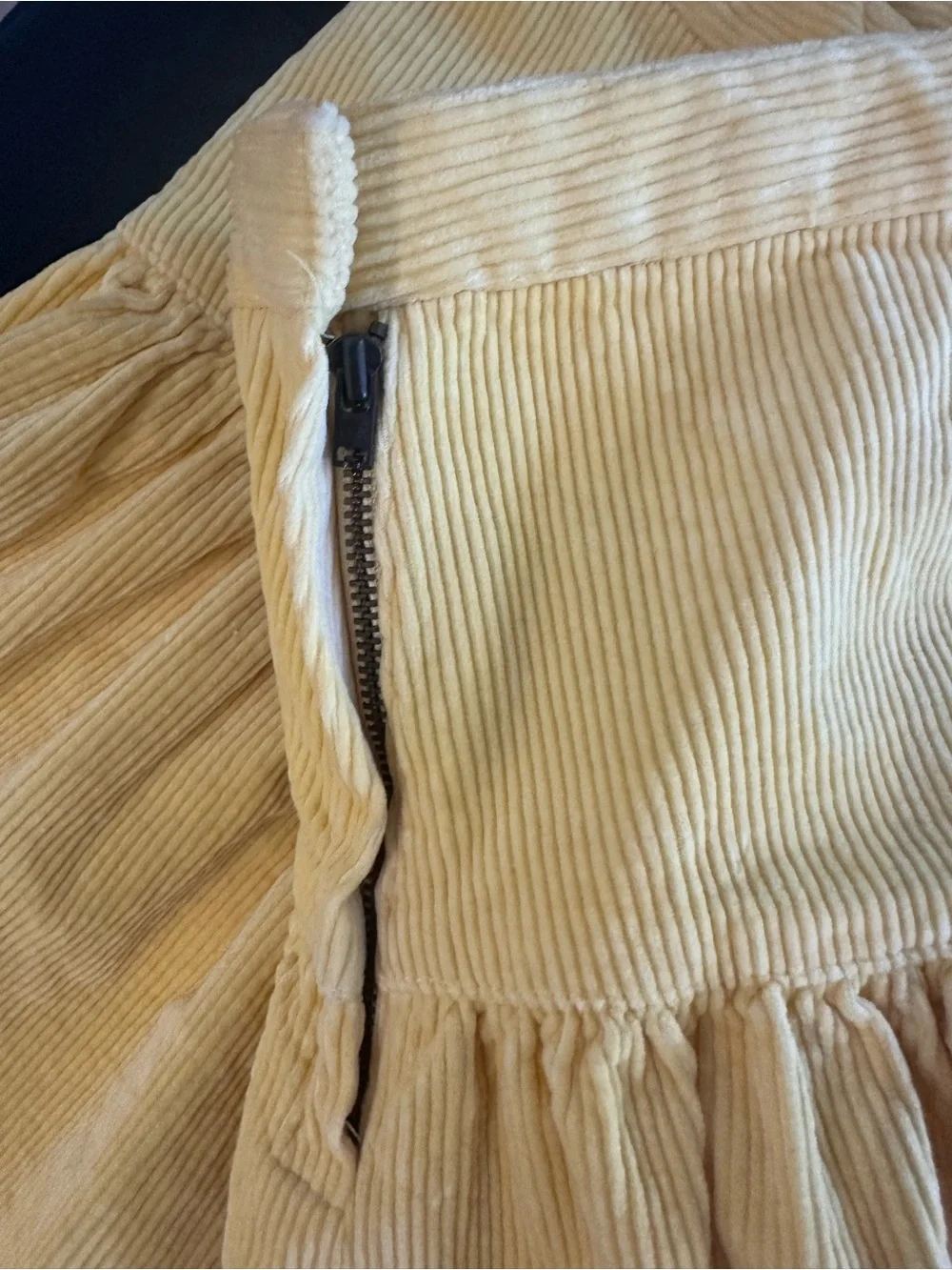 Ralph Lauren Bright Yellow Corduroy Tiered Kids Mini Skirt